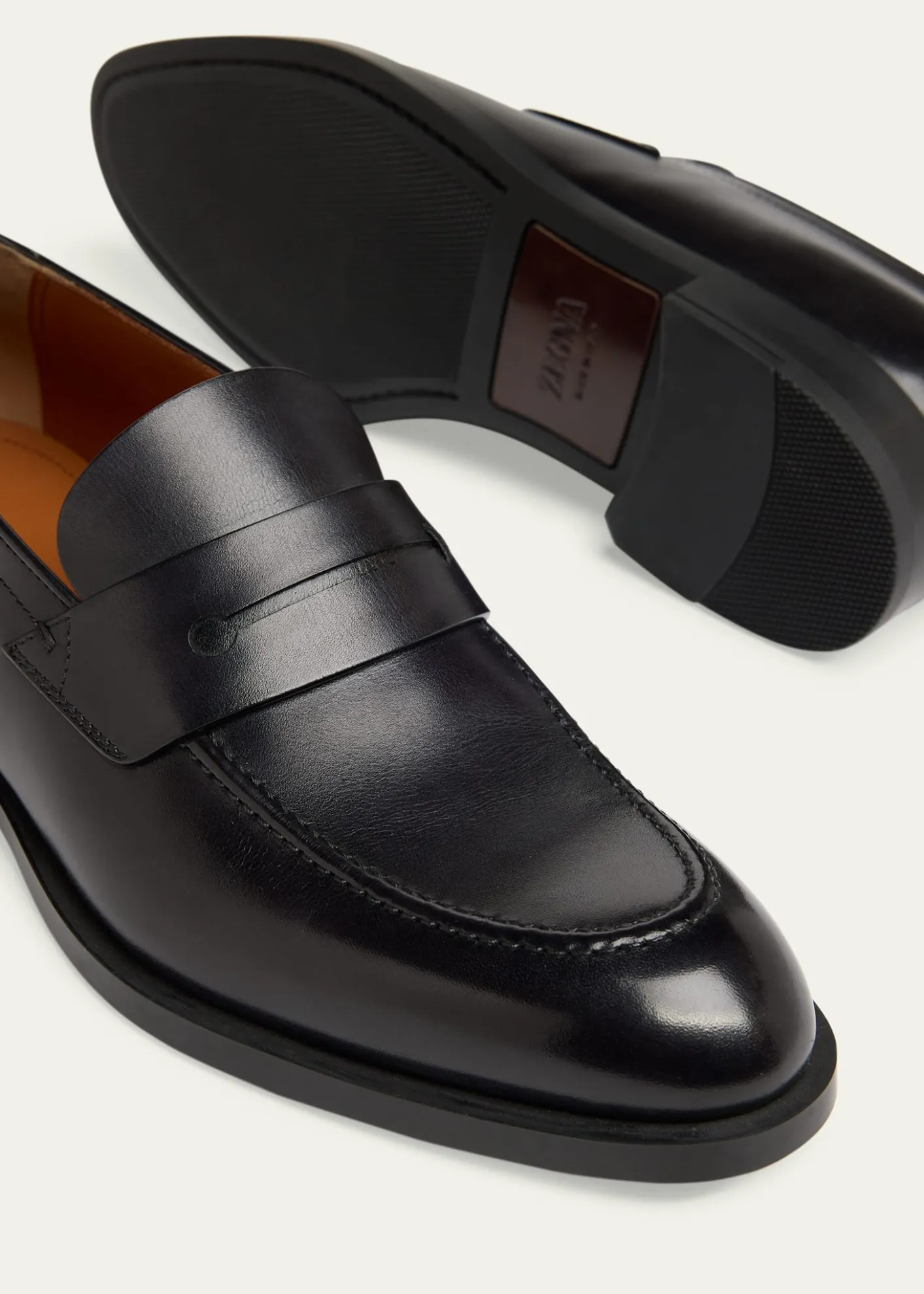 ZEGNAMen's Calfskin Penny Loafers