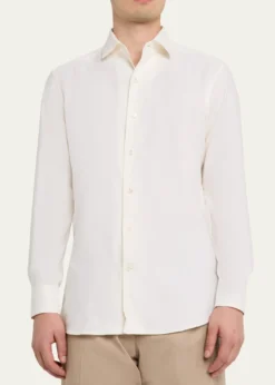 ZEGNAMen's Cashco Cashmere and Cotton Classic-Fit Sport Shirt