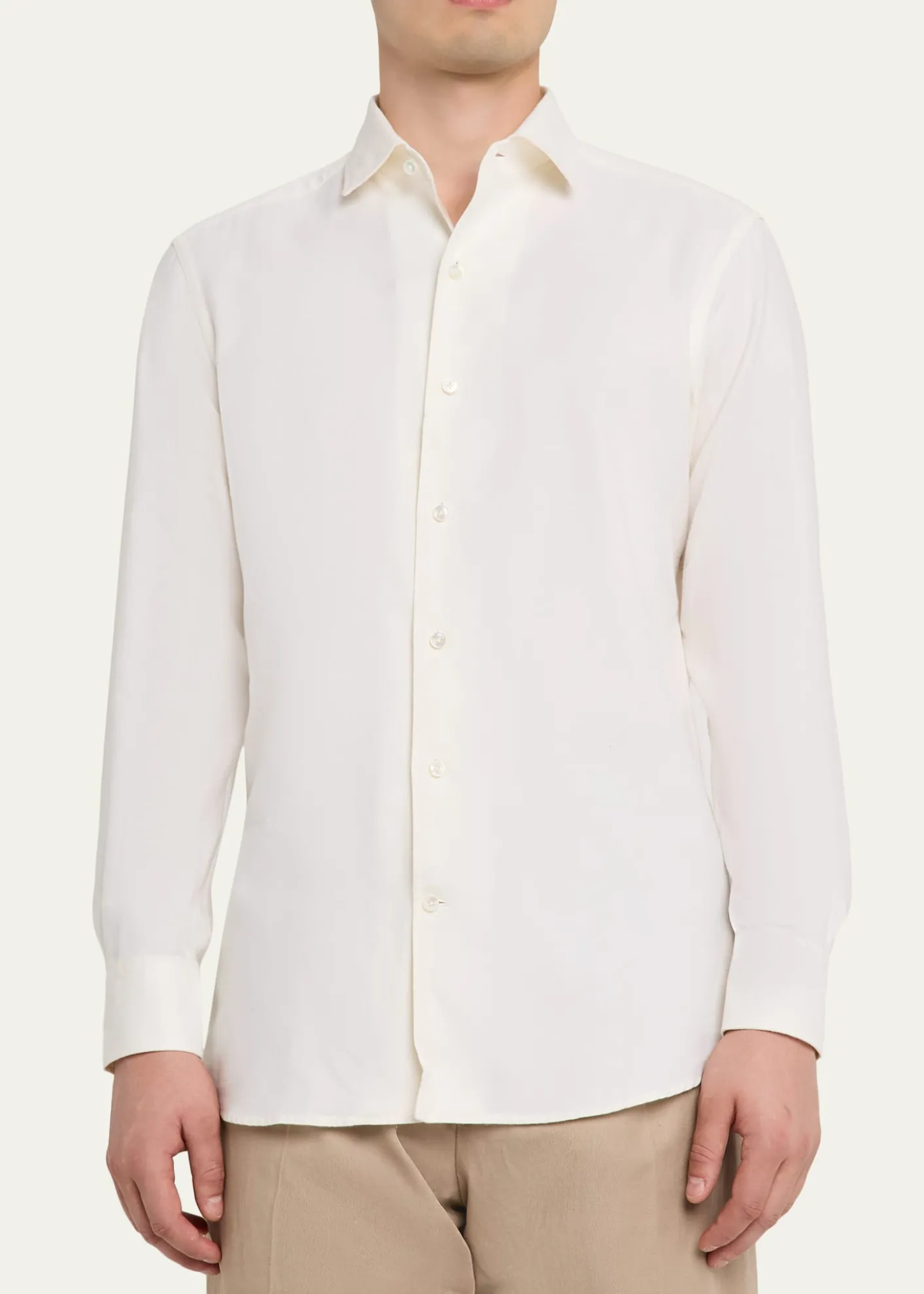 ZEGNAMen's Cashco Cashmere and Cotton Classic-Fit Sport Shirt