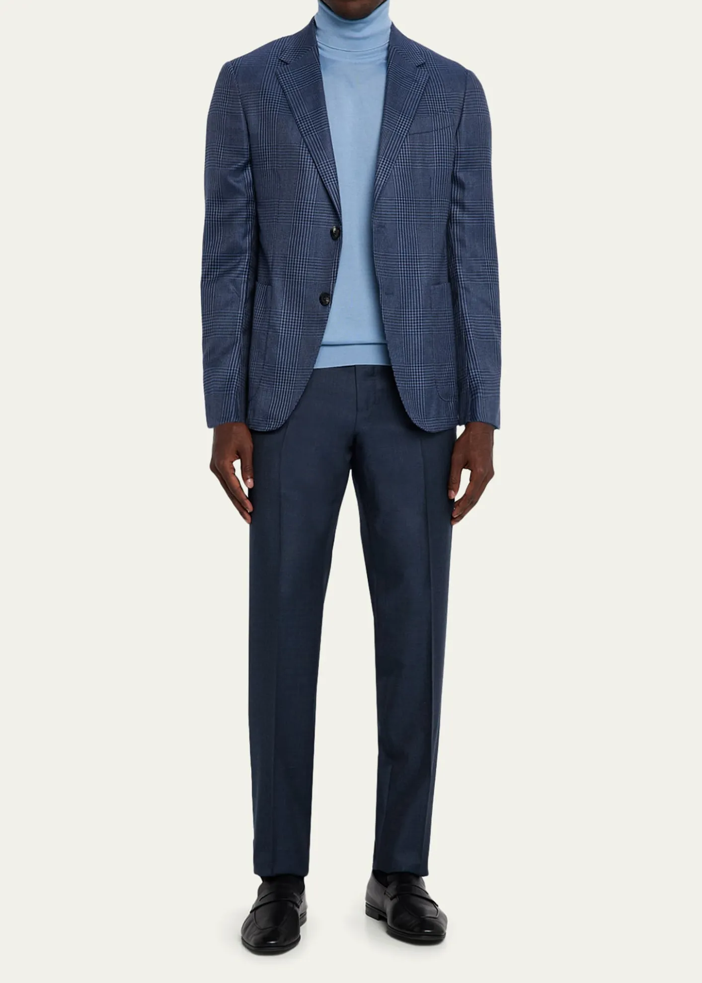ZEGNAMen's Cashmere and Silk Prince Of Wales Sport Coat