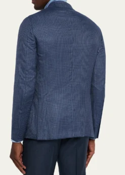 ZEGNAMen's Cashmere and Silk Prince Of Wales Sport Coat