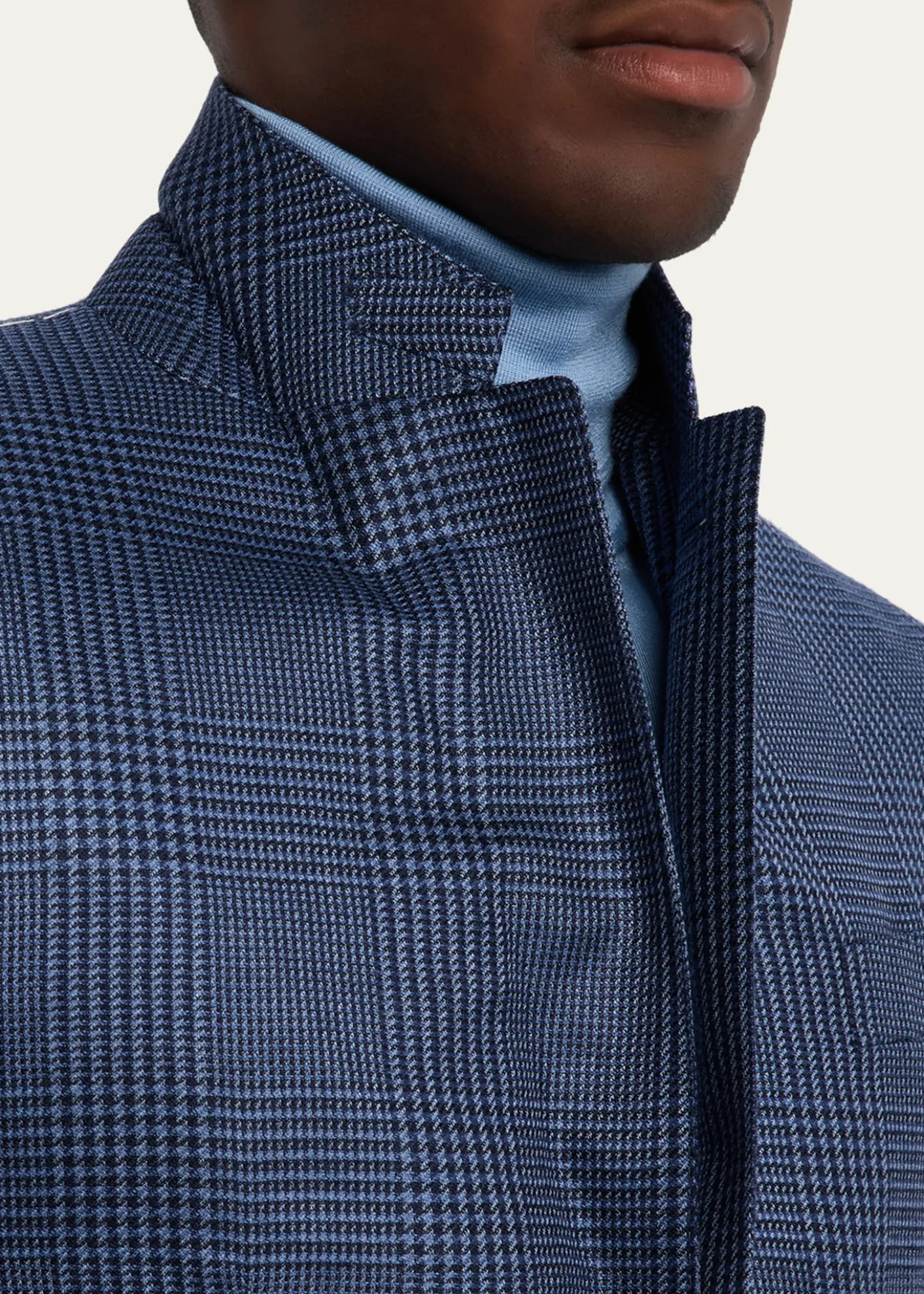 ZEGNAMen's Cashmere and Silk Prince Of Wales Sport Coat