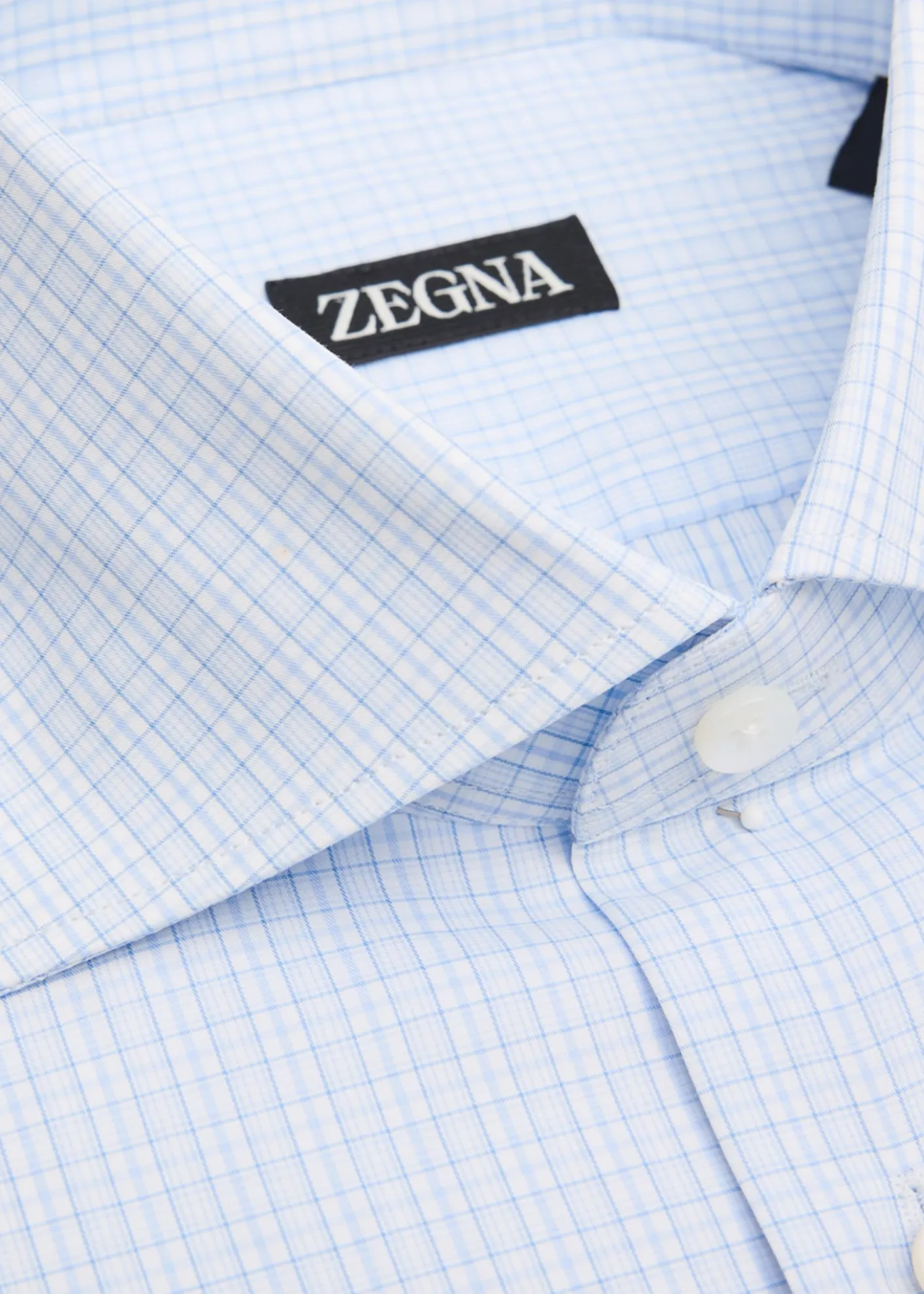 ZEGNAMen's Cotton Small Check Dress Shirt