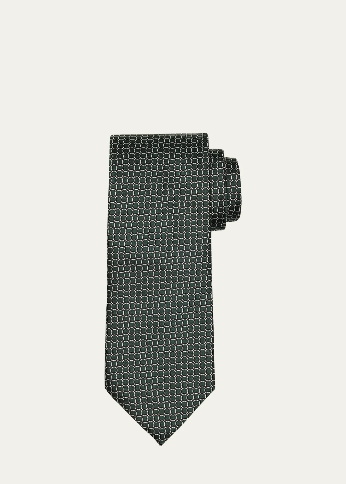 ZEGNAMen's Geometric Net Silk Tie