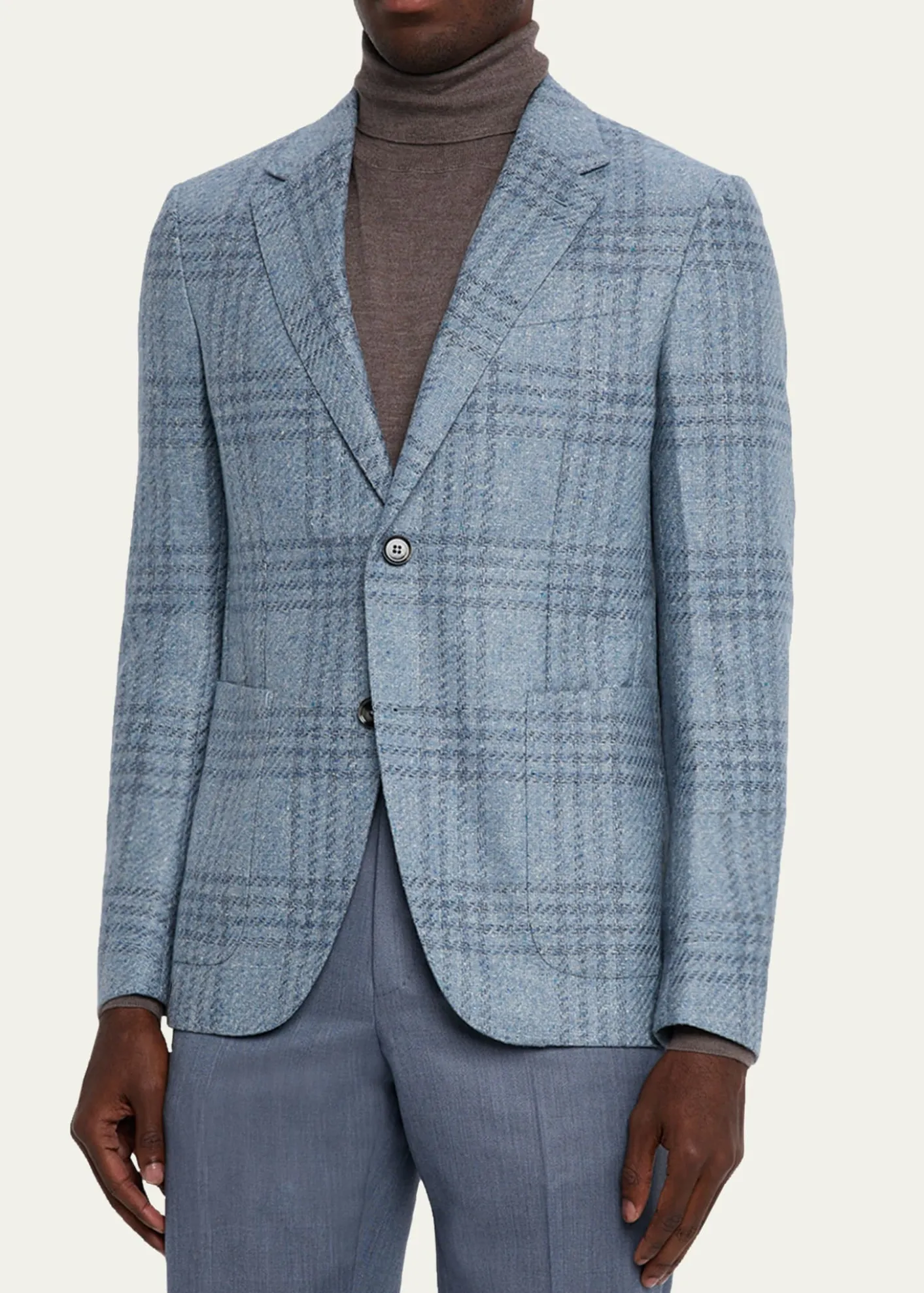 ZEGNAMen's Maxi-Plaid Woven Patch-Pocket Sport Coat