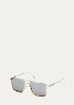 ZEGNAMen's Metal Aviator Sunglasses