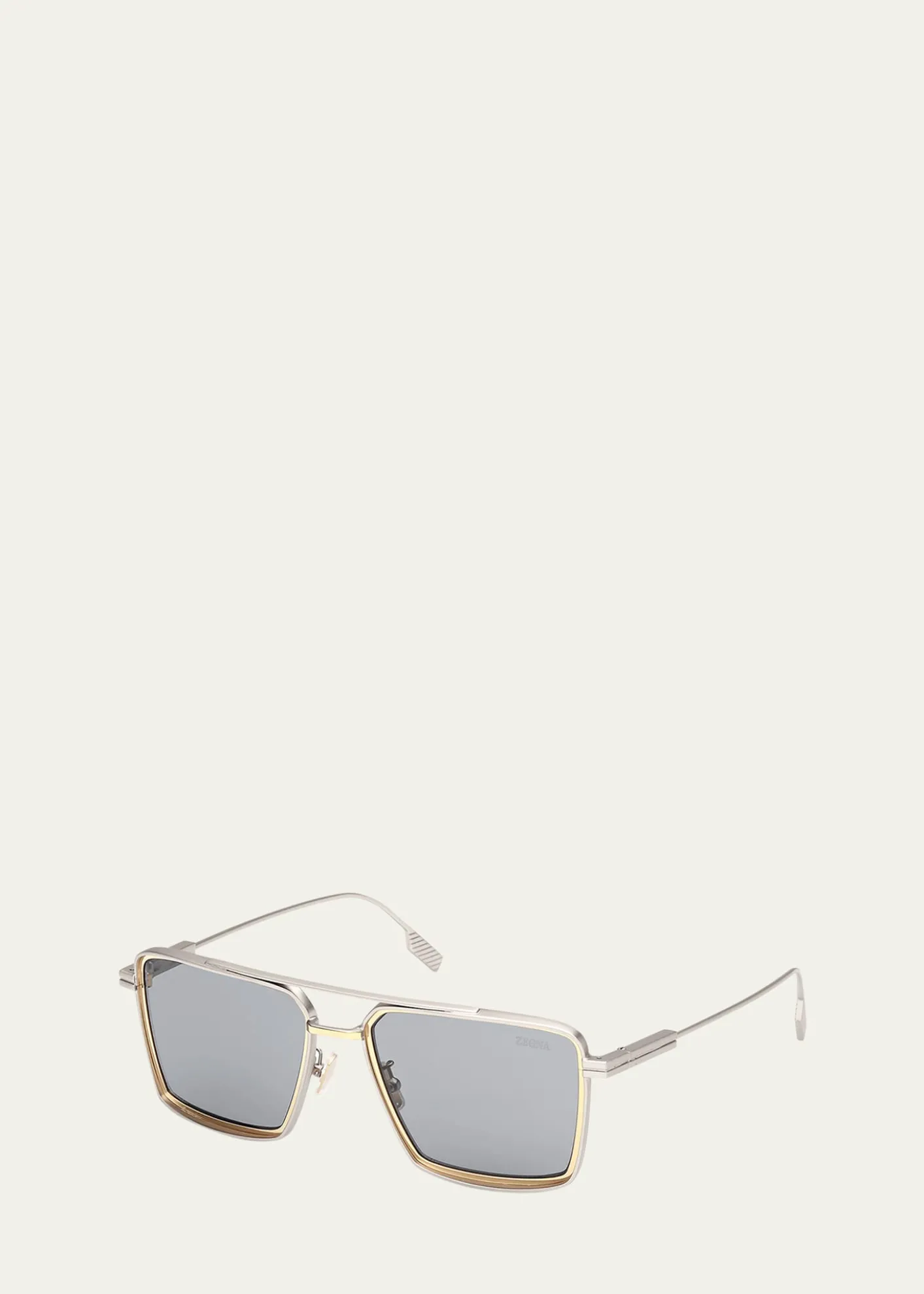 ZEGNAMen's Metal Aviator Sunglasses