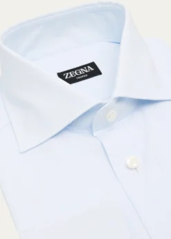 ZEGNAMen's Micro-Check Cotton Dress Shirt