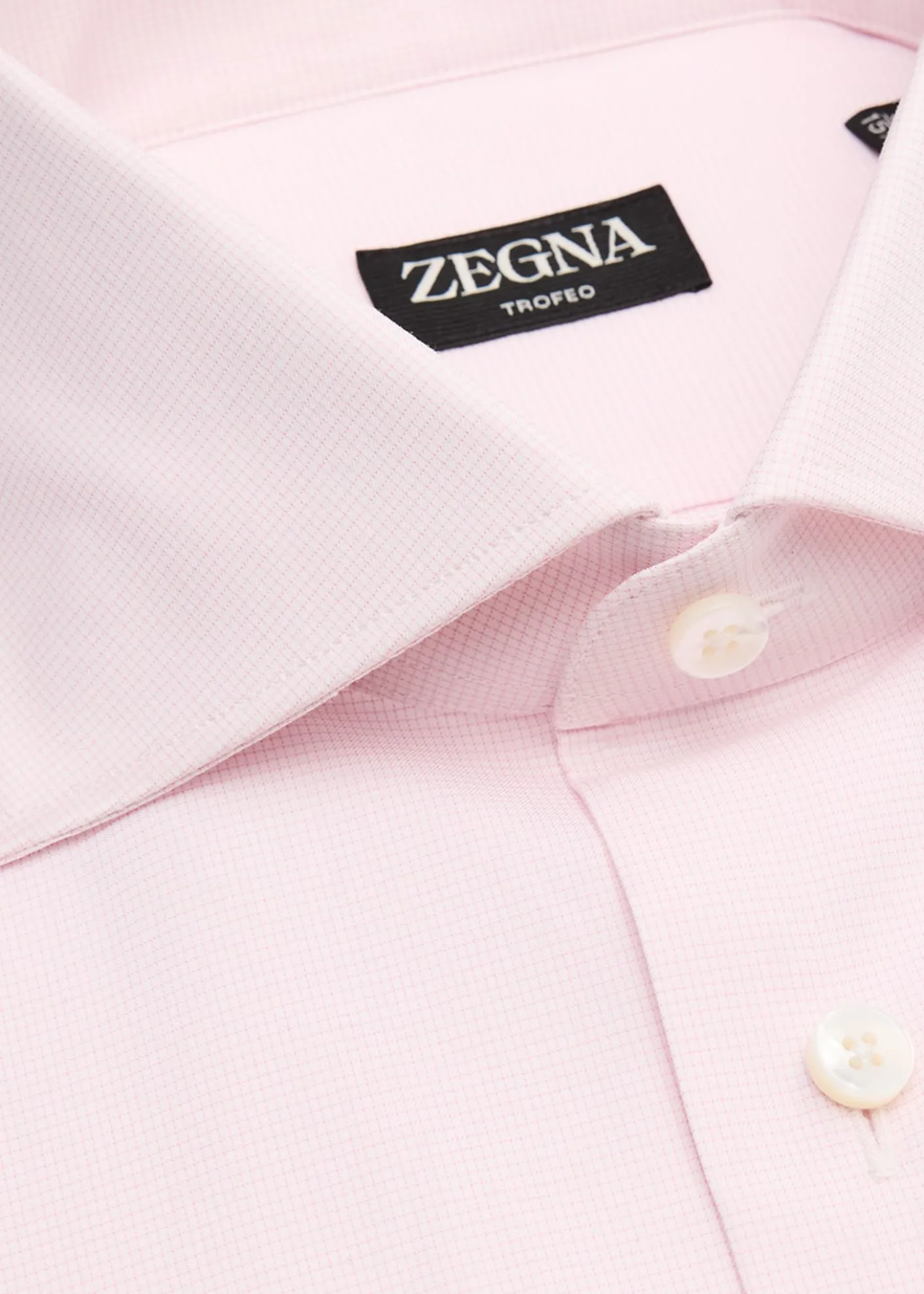 ZEGNAMen's Micro-Check Trofeo Cotton Dress Shirt