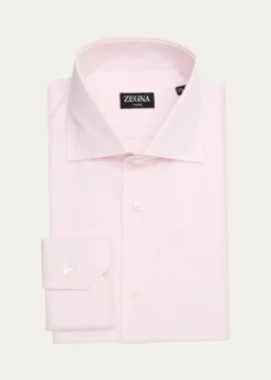 ZEGNAMen's Micro-Check Trofeo Cotton Dress Shirt