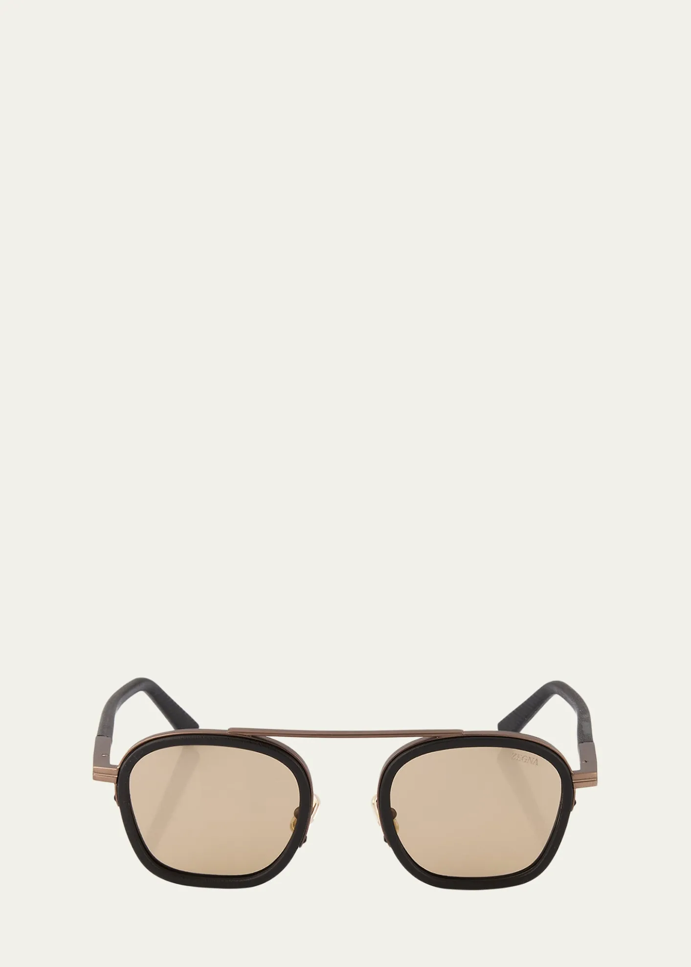 ZEGNAMen's Orizzonte Metal Square Sunglasses