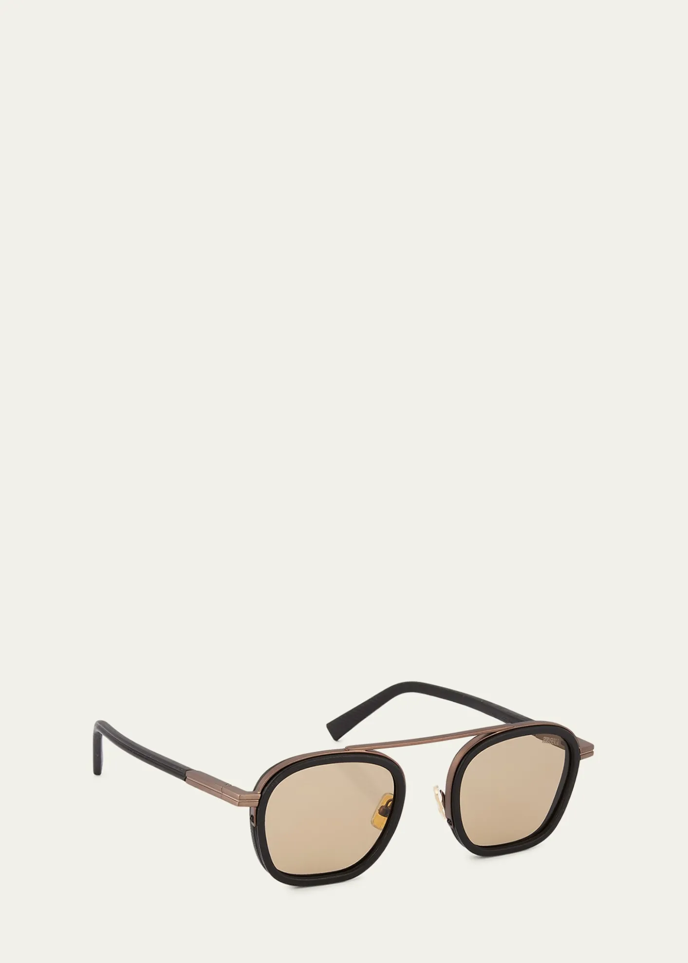 ZEGNAMen's Orizzonte Metal Square Sunglasses