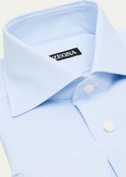 ZEGNAMen's Oxford Weave Cotton Dress Shirt