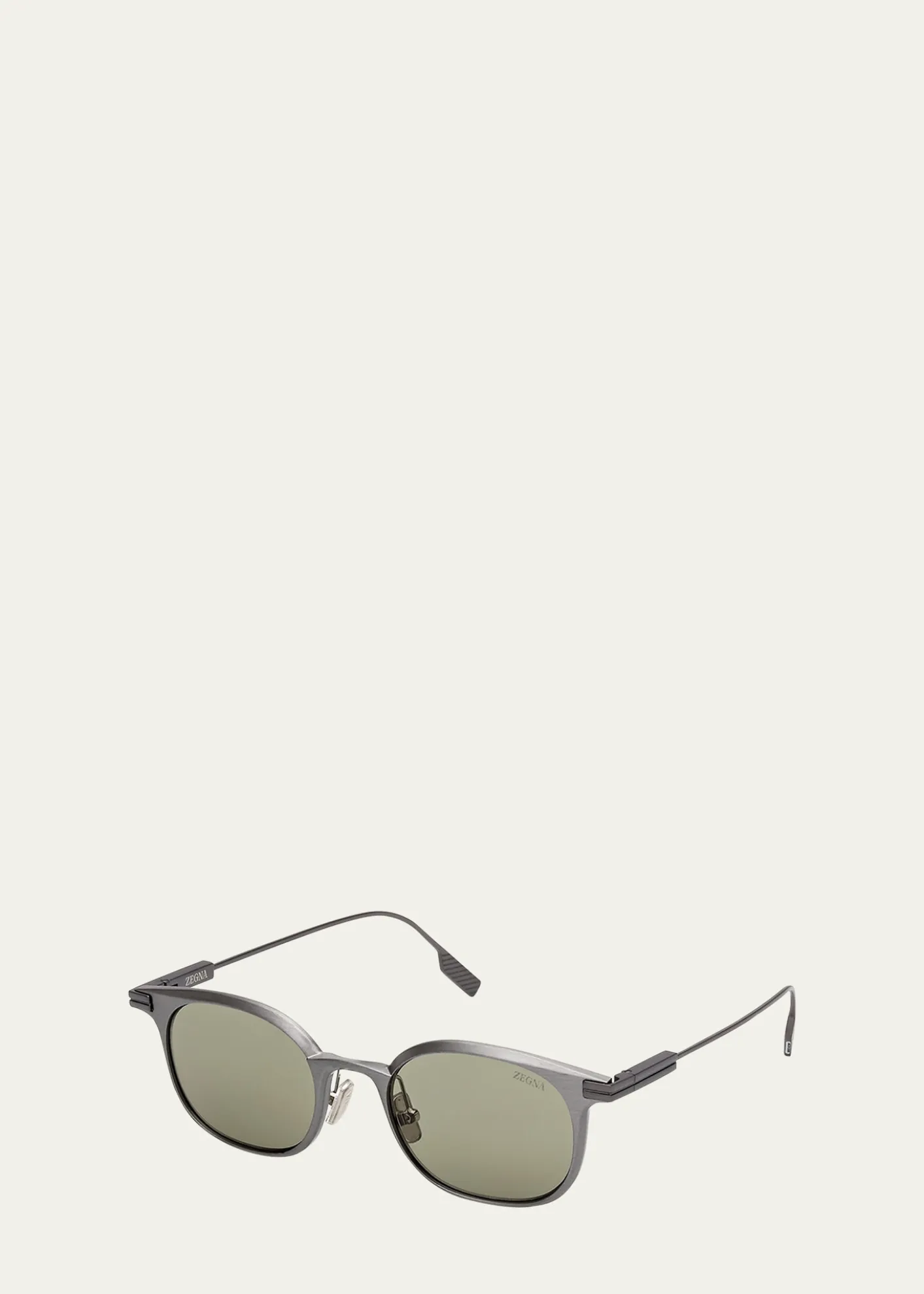 ZEGNAMen's Round Metal Sunglasses