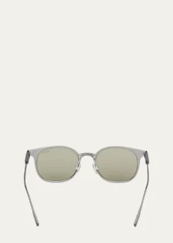 ZEGNAMen's Round Metal Sunglasses