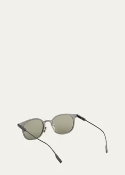ZEGNAMen's Round Metal Sunglasses