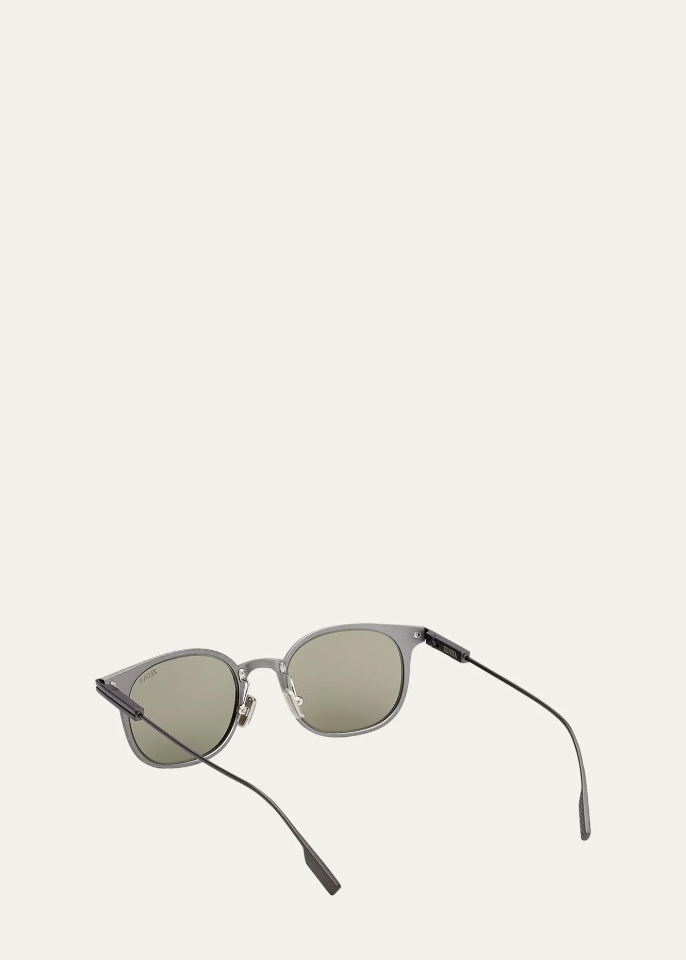 ZEGNAMen's Round Metal Sunglasses