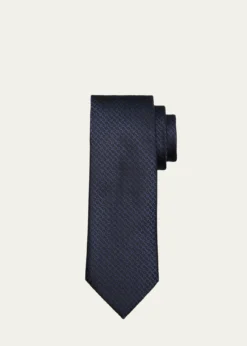 ZEGNAMen's Tonal Geometric Jacquard Silk Tie
