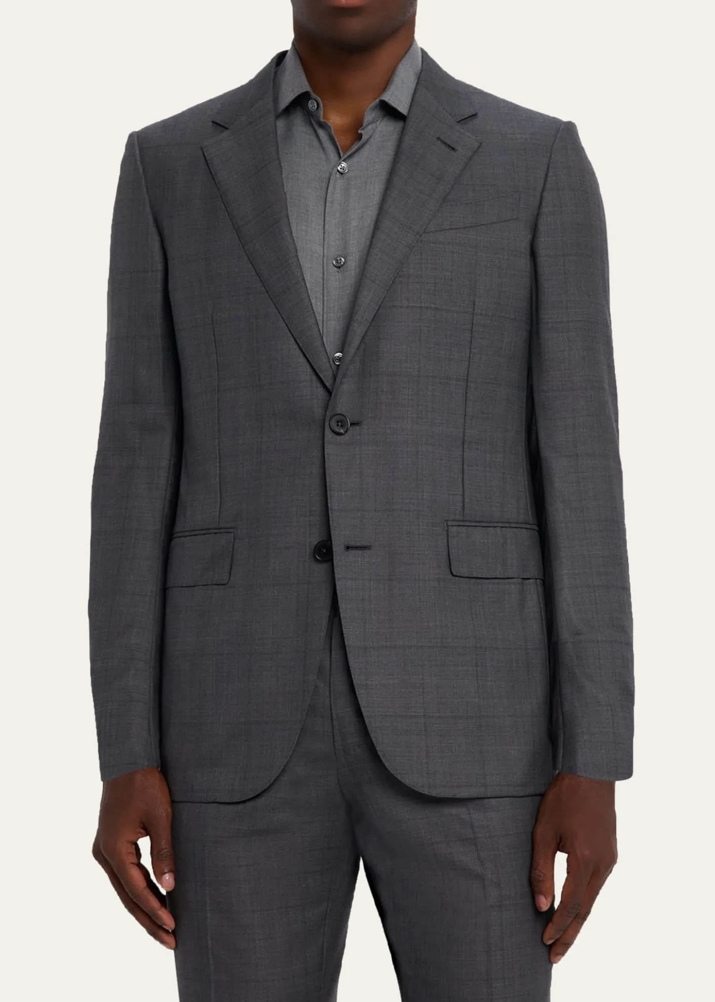 ZEGNAMen's Tonal Plaid 15milmil15 Wool Suit