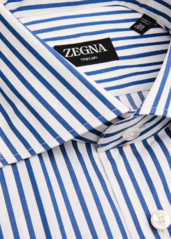 ZEGNAMen's Trecapi Cotton Bengal Stripe Dress Shirt