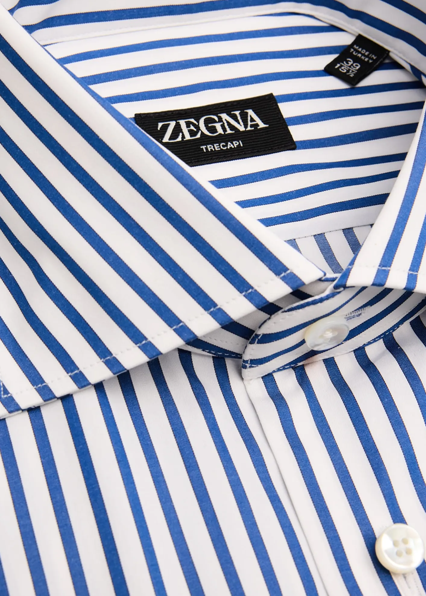 ZEGNAMen's Trecapi Cotton Bengal Stripe Dress Shirt