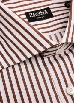 ZEGNAMen's Trecapi Cotton Bengal Stripe Dress Shirt