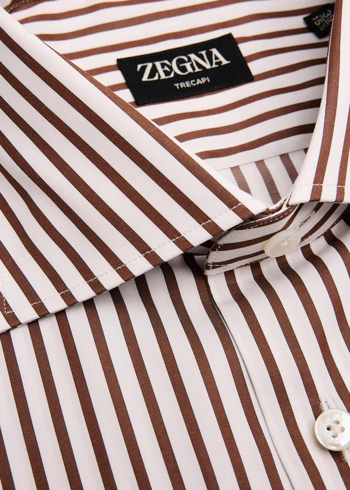 ZEGNAMen's Trecapi Cotton Bengal Stripe Dress Shirt