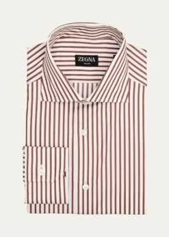 ZEGNAMen's Trecapi Cotton Bengal Stripe Dress Shirt