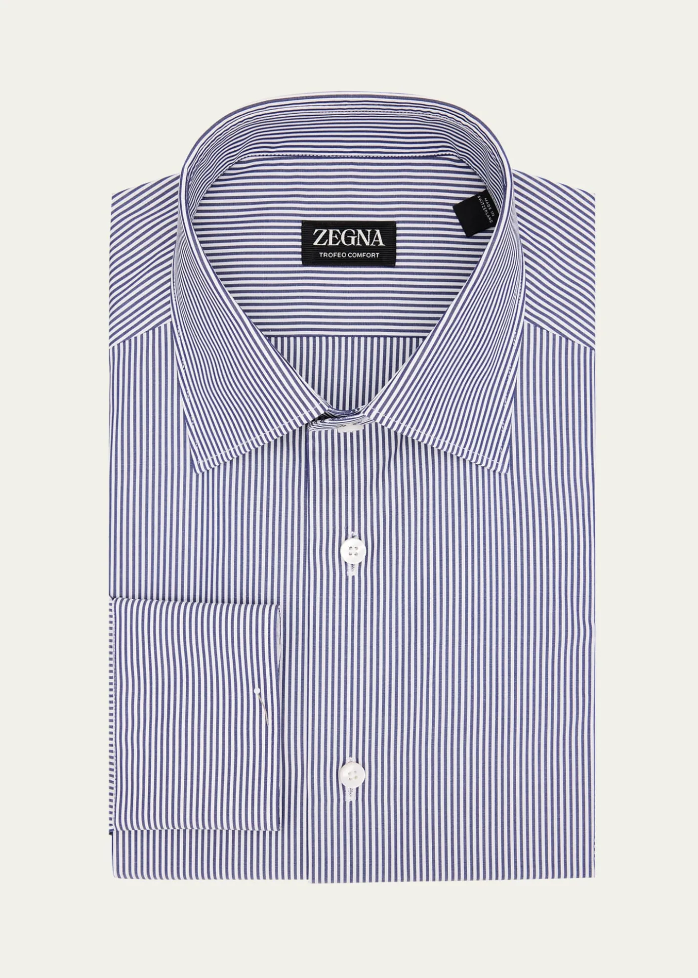 ZEGNAMen's Trofeo Comfort Cotton Pinstripe Dress Shirt