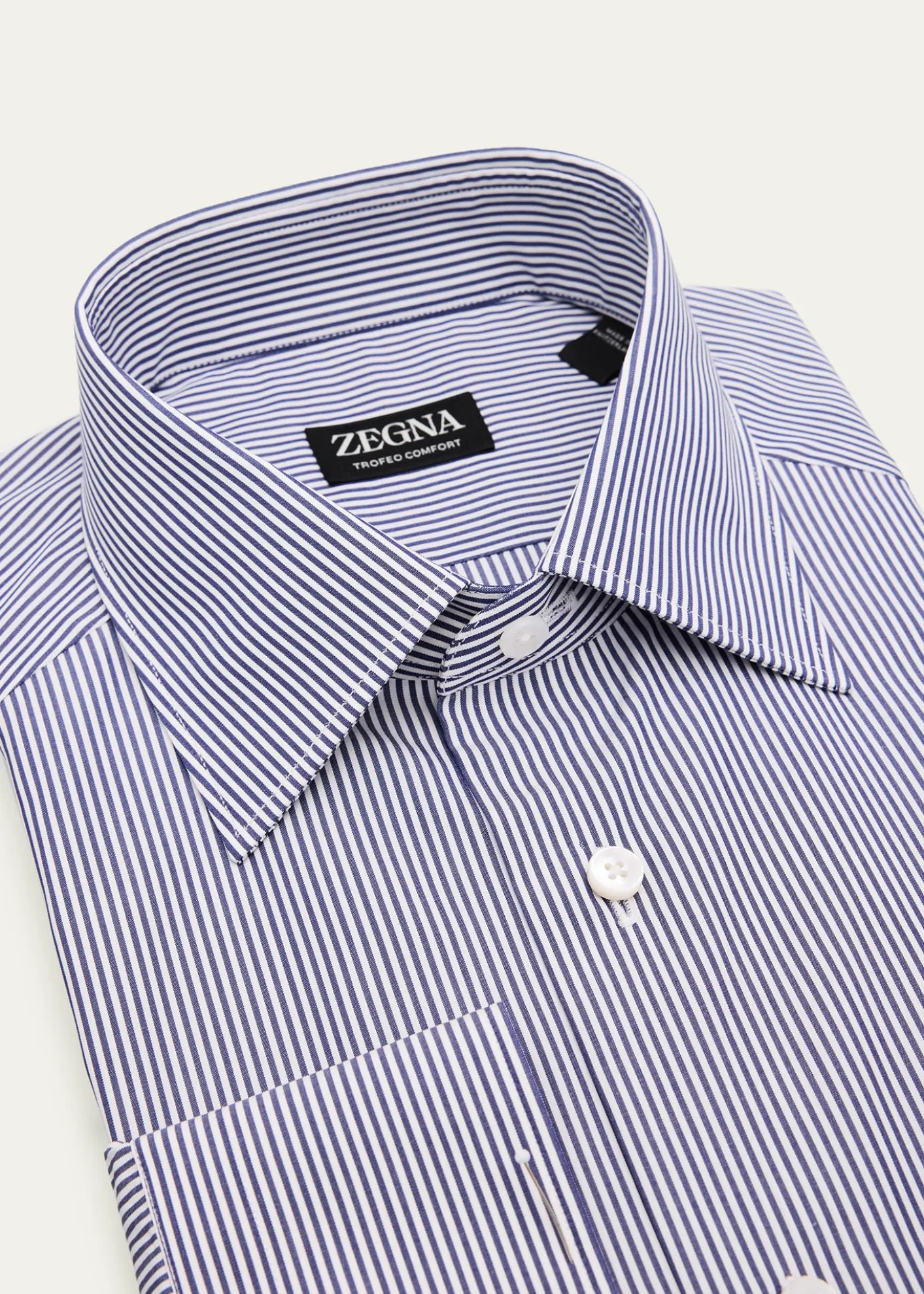 ZEGNAMen's Trofeo Comfort Cotton Pinstripe Dress Shirt