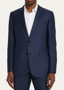 ZEGNAMen's Trofeo Wool Texture-Stripe Two-Piece Suit