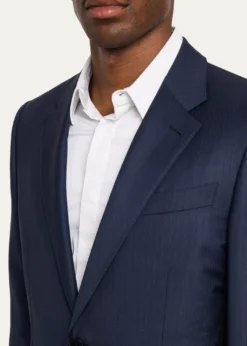ZEGNAMen's Trofeo Wool Texture-Stripe Two-Piece Suit