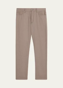 ZEGNAMen's Wool Sharkskin Slim Five-Pocket Pants