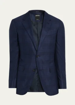 ZEGNAMen's Wool Tonal Plaid Single-Breasted Sport Coat