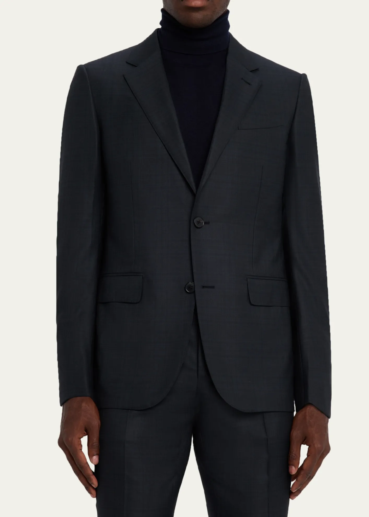 ZEGNAMen's Wool Woven Plaid Two-Piece Suit