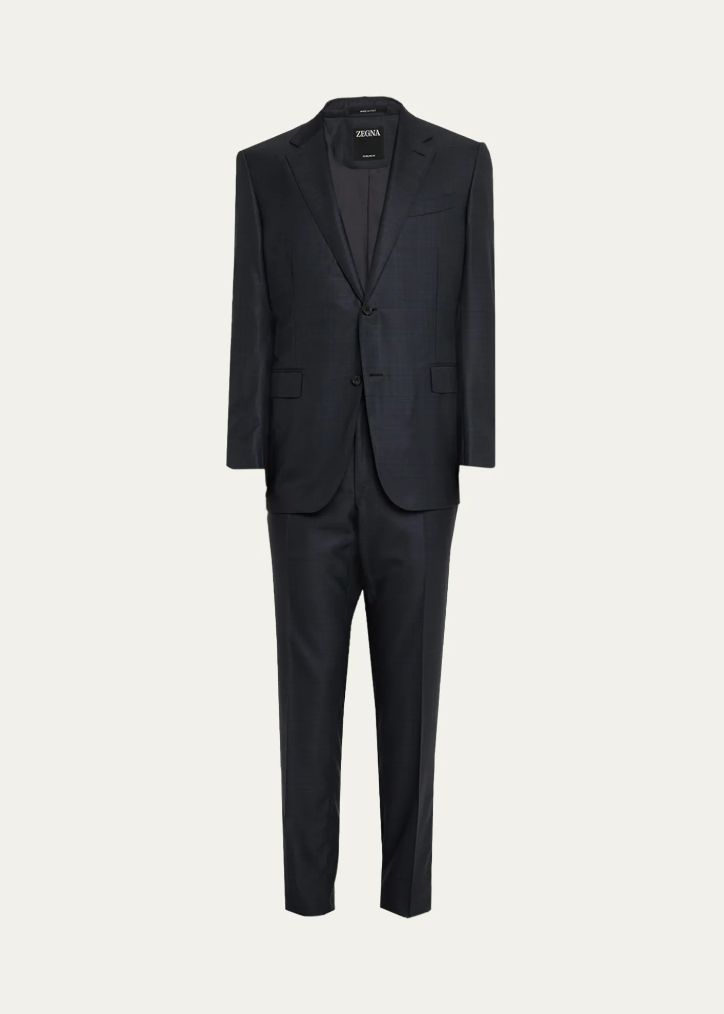 ZEGNAMen's Wool Woven Plaid Two-Piece Suit