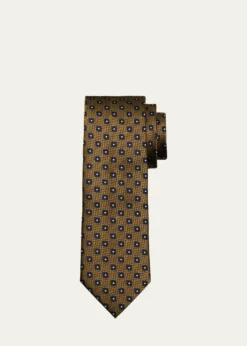 ZEGNAMen's Woven Floral Silk Tie