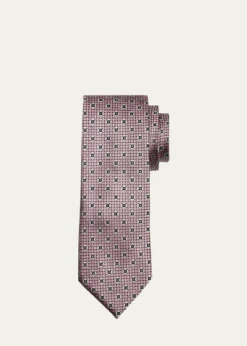 ZEGNAMen's Woven Medallion Silk Tie