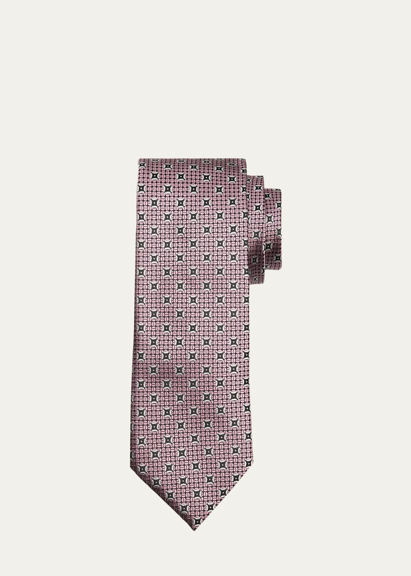 ZEGNAMen's Woven Medallion Silk Tie