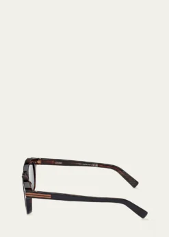 ZEGNAMen's AURORA I Acetate Round Sunglasses