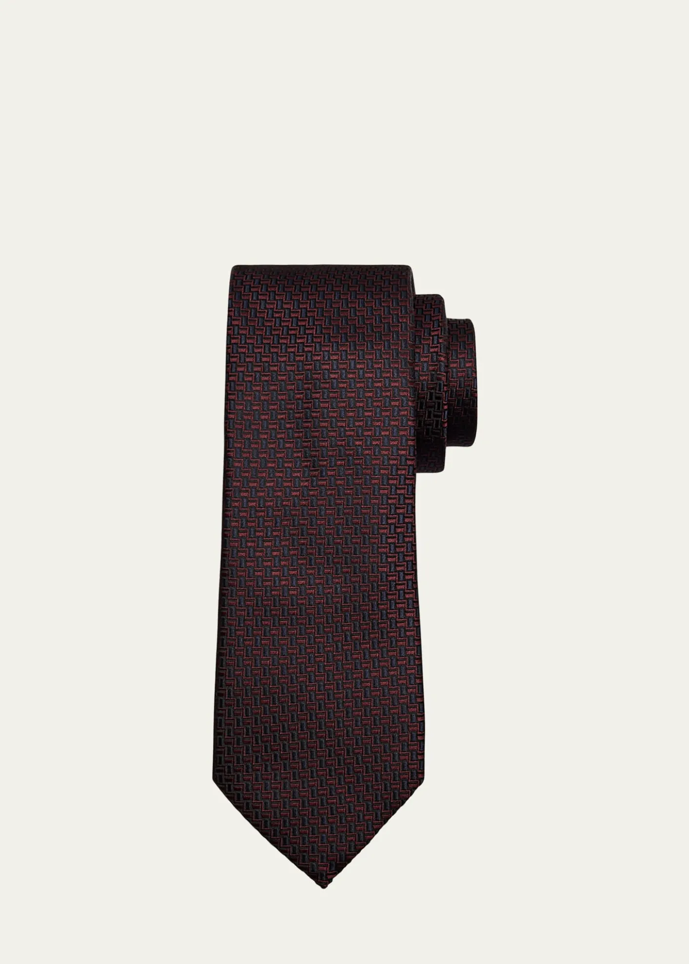 ZEGNAMen's Bicolor Basketweave Silk Tie