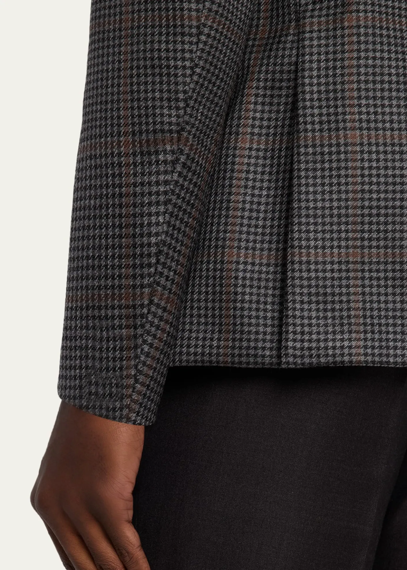 ZEGNAMen's Cashmere and Silk Houndstooth Check Sport Coat