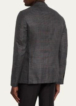 ZEGNAMen's Cashmere and Silk Houndstooth Check Sport Coat
