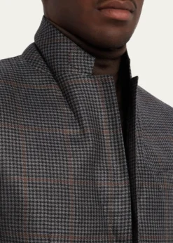 ZEGNAMen's Cashmere and Silk Houndstooth Check Sport Coat