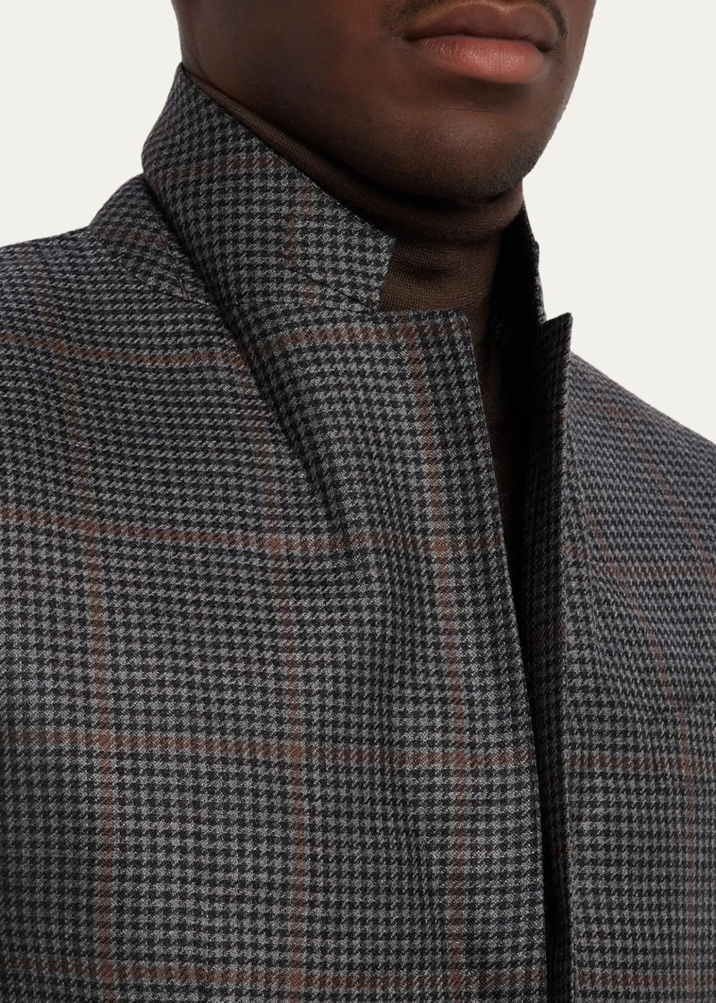 ZEGNAMen's Cashmere and Silk Houndstooth Check Sport Coat