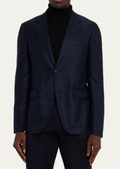 ZEGNAMen's Cashmere and Silk Tonal Check Sport Coat