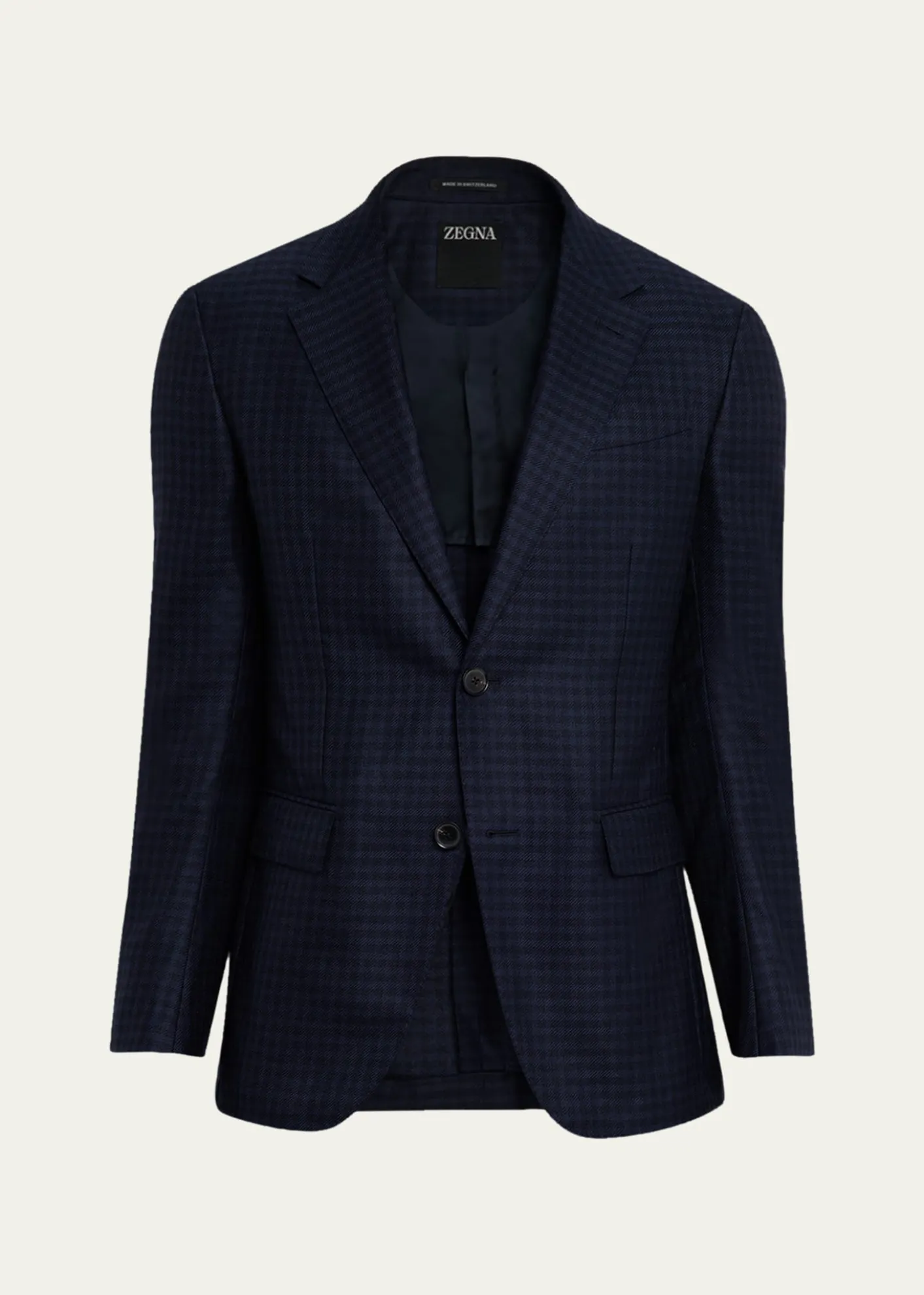 ZEGNAMen's Cashmere and Silk Tonal Check Sport Coat