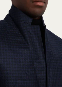 ZEGNAMen's Cashmere and Silk Tonal Check Sport Coat