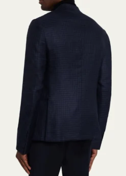 ZEGNAMen's Cashmere and Silk Tonal Check Sport Coat