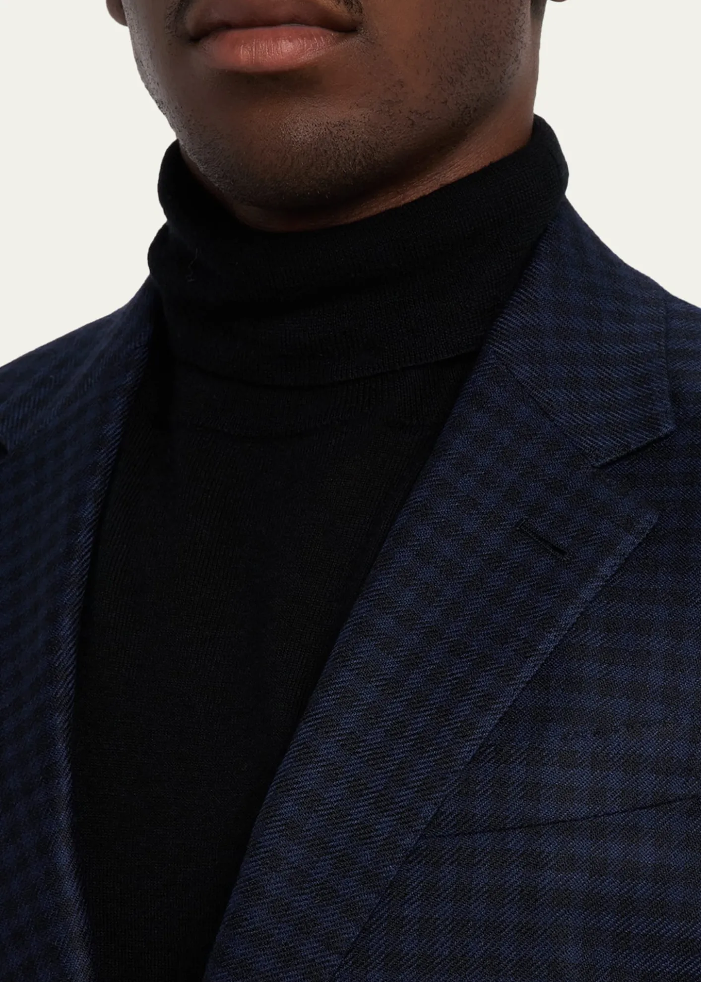 ZEGNAMen's Cashmere and Silk Tonal Check Sport Coat